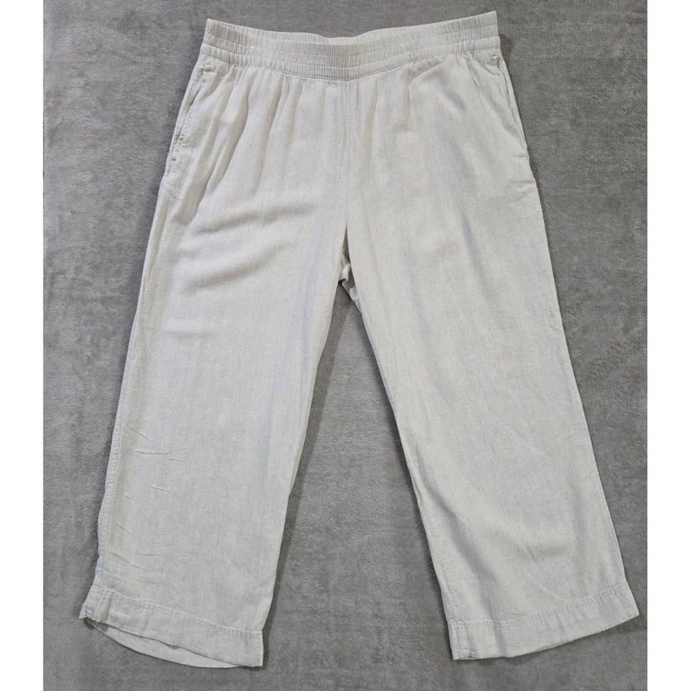 Old Navy Linen Wide Leg Pants XL High Rise Lagenlook Coastal Boho Beachy Capsule